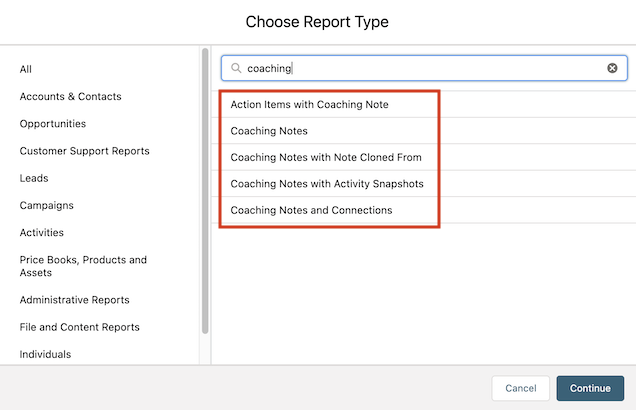 Create a Coaching Note Report